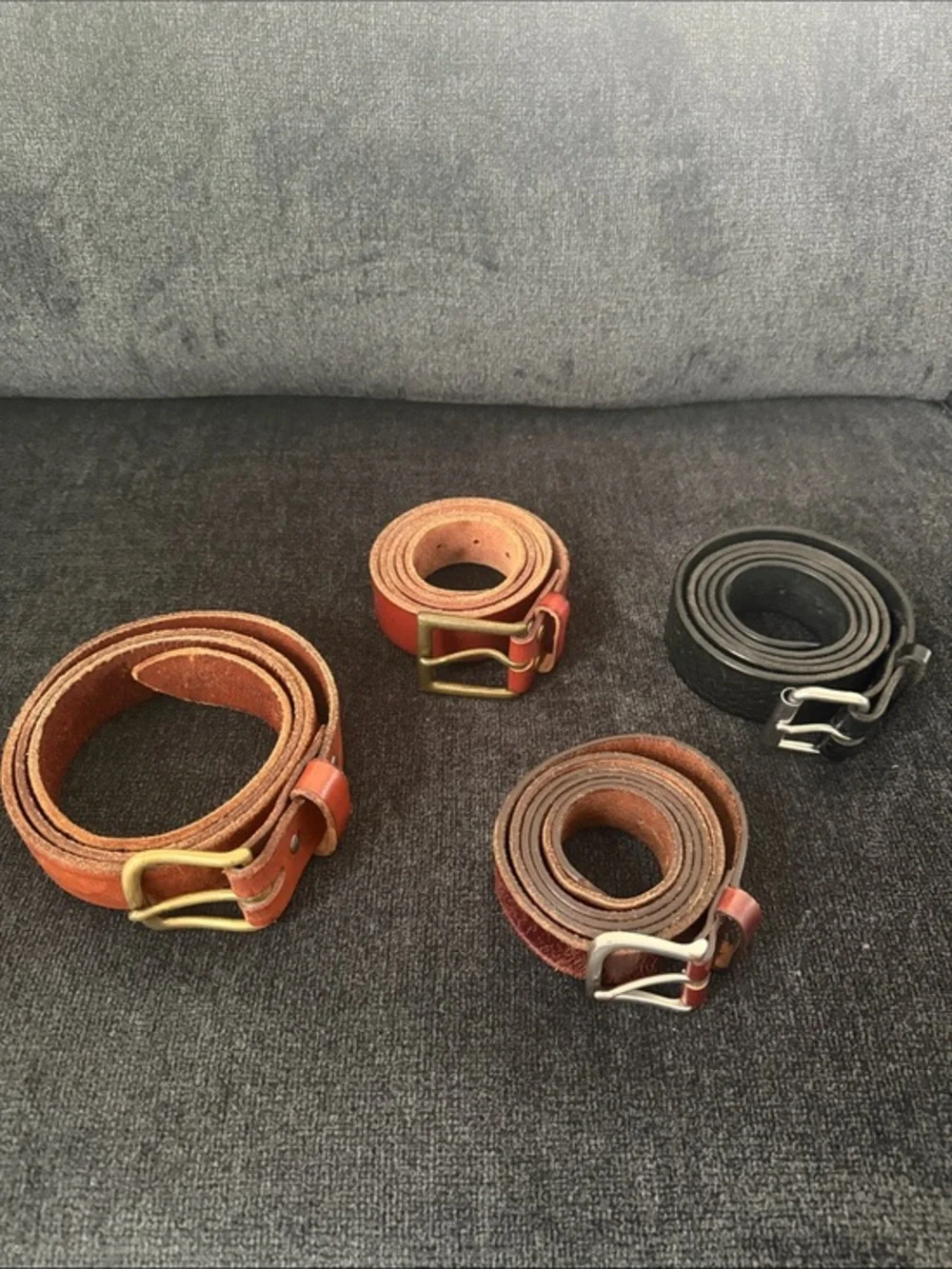 Men's Leather Belts Set  53”-56” — Black and Brown